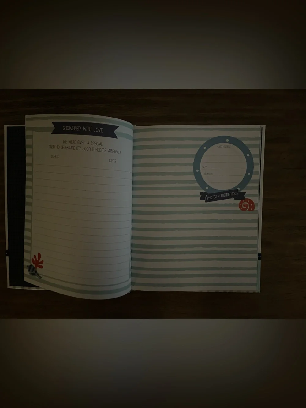 Blue Nautical First Baby Memory Book